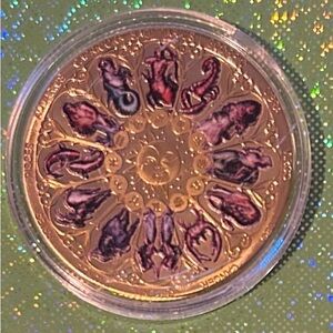 Zodiac Coin Handpainted zodiac sign a. Very Cool